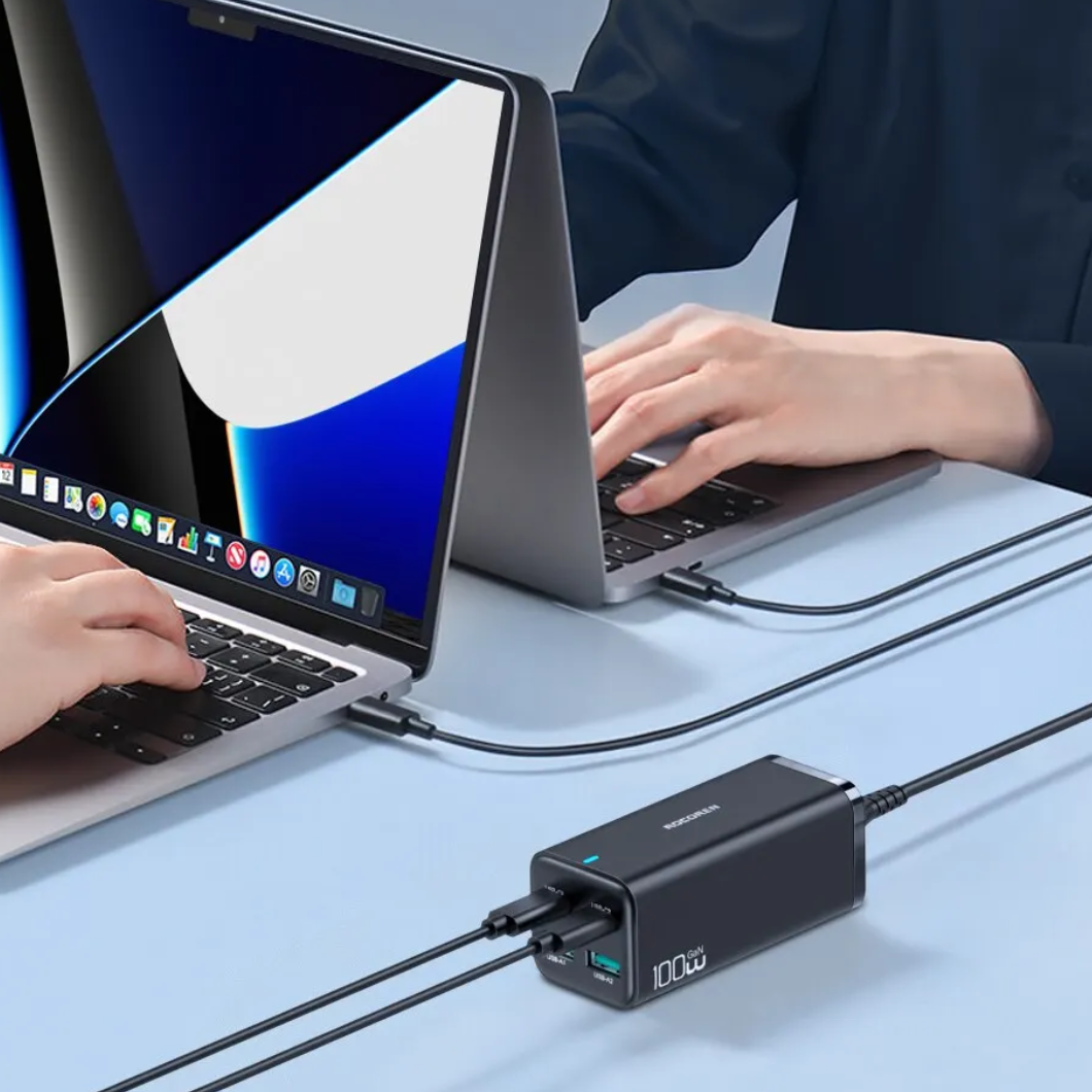 Cargador escritorio multi USB, carga rápida (100W)