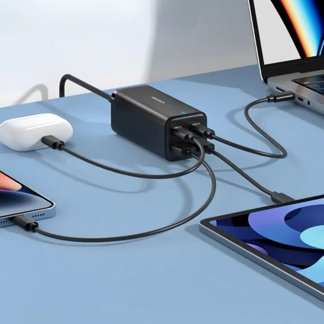 Cargador escritorio multi USB, carga rápida (100W)