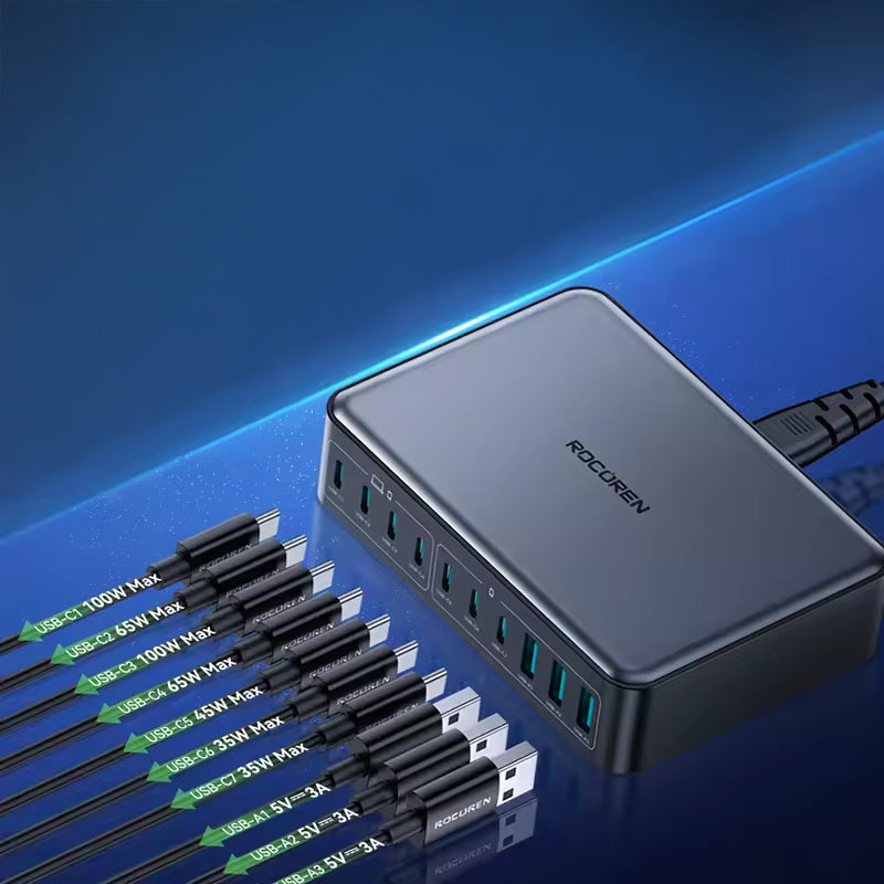 Cargador escritorio multi USB - Carga rápida (400W)